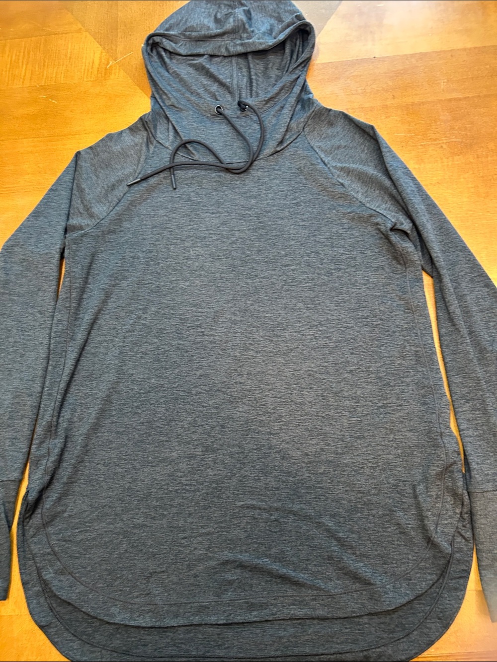 Athleta Charcoal Gray Hooded Long-Sleeve Pullover